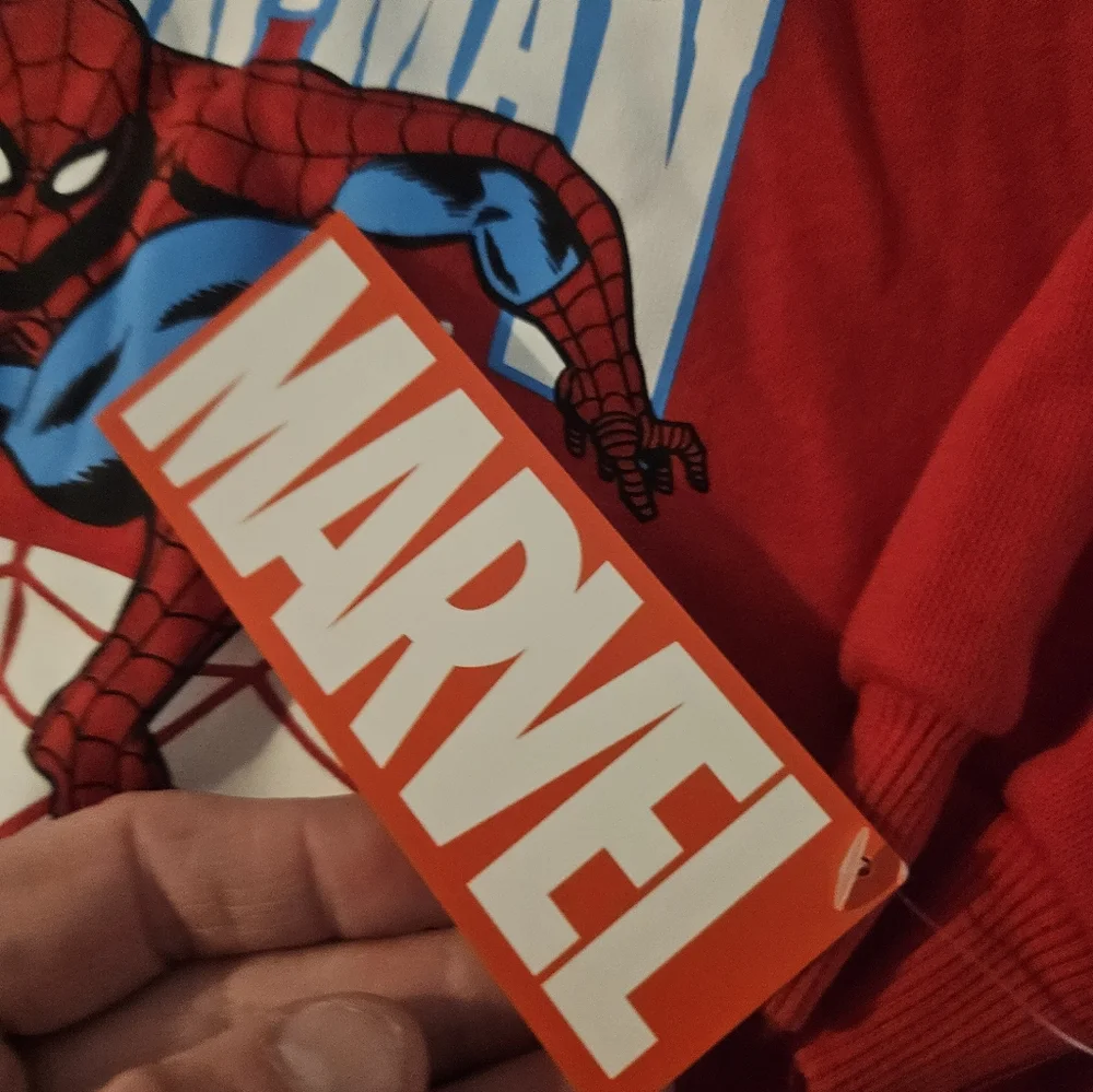 MARVEL SPIDERMAN BABY SWEATSHIRT: RED: NEW WITH TAGS: SIZE 12 MTH
